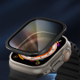 Tvrzené Anti-Spy sklo s kovovým rámečkem pro Apple Watch Ultra 49mm - černé