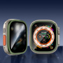 Tvrzené Anti-Spy sklo s kovovým rámečkem pro Apple Watch Ultra 49mm - olivové
