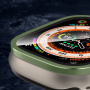 Tvrzené Anti-Spy sklo s kovovým rámečkem pro Apple Watch Ultra 49mm - olivové