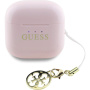 Guess Classic Logo Charm TWS bezdrátová sluchátka - růžová