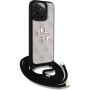 Guess 4G Metal Logo Crossbody kryt se šňůrkou pro iPhone 15 Pro Max - růžový