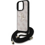 Guess 4G Metal Logo Crossbody kryt se šňůrkou pro iPhone 15 Pro Max - růžový