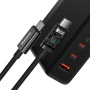Baseus GaN5 Pro rychlonabíjecí sada adaptéru s porty 2x USB-C / USB-A a kabelu USB-C na USB-C - 140W - 1 m - černá