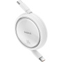 Baseus Free2Draw mini výsuvný nabíjecí a datový kabel - USB-C na USB-C - 1 m - bílý