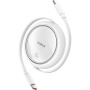 Baseus Free2Draw mini výsuvný nabíjecí a datový kabel - USB-C na USB-C - 1 m - bílý
