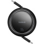 Baseus Free2Draw mini výsuvný nabíjecí a datový kabel - USB-C na USB-C - 1 m - černý