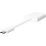 BELKIN RockStar audio a nabíjecí redukce - 2x USB-C na USB-C - bílá