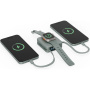 ENERGEA MagPac Mini Plus bezdrátová MagSafe powerbanka s 2x integrovaným kabelem USB-C a portem USB-C - 10 000 mAh - šedozelená