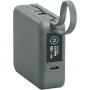 ENERGEA MagPac Mini Plus bezdrátová MagSafe powerbanka s 2x integrovaným kabelem USB-C a portem USB-C - 10 000 mAh - šedozelená