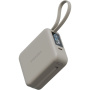 ENERGEA MagPac Mini Plus bezdrátová MagSafe powerbanka s 2x integrovaným kabelem USB-C a portem USB-C - 10 000 mAh - béžová