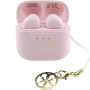 Guess Classic Logo Charm TWS bezdrátová sluchátka - růžová