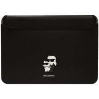 Karl Lagerfeld Saffiano Karl and Choupette obálka pro MacBook do 16" - černá