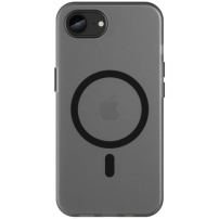 Matný průsvitný kryt s MagSafe pro iPhone 16e / 17e - šedý