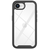 Nárazuvzdorný kryt s barevným rámečkem pro iPhone 16e / 17e - černý