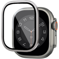 Wiwu tvrzené sklo s kovovým rámečkem pro Apple Watch Ultra 49mm - stříbrné
