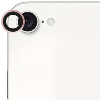 Rurihai tvrzené sklo s kovovým rámečkem k ochraně čočky zadního fotoaparátu pro iPhone 16e / 17e - růžové