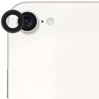 Rurihai tvrzené sklo s kovovým rámečkem k ochraně čočky zadního fotoaparátu pro iPhone 16e / 17e - černé