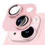 NORTHJO tvrzené sklo s kovovým rámečkem k ochraně čoček fotoaparátu pro iPhone 13 / 13 mini - růžové