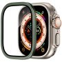 Tvrzené sklo s kovovým rámečkem pro Apple Watch Ultra 49mm - olivové