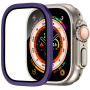 Tvrzené sklo s kovovým rámečkem pro Apple Watch Ultra 49mm - fialové