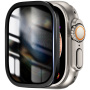 Tvrzené Anti-Spy sklo s kovovým rámečkem pro Apple Watch Ultra 49mm - černé