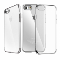 Baseus luxusní lesklý průhledný kryt pro Apple iPhone SE (2020/2022) / 8 / 7 - černý