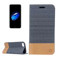 Pouzdro s plátěným vzorem s integrovaným stojánkem a prostorem na doklady pro Apple iPhone SE (2020/2022) / 8 / 7 - černé