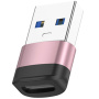 Nabíjecí a datová redukce - USB-C na USB-A - růžová