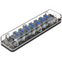 ORICO 7v1 hub - 7x USB-A 3.0 na micro USB - čirý
