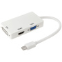 3v1 video redukce - HDMI / VGA / DVI na Mini Display Port pro MacBook - bílá