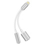 Audio a nabíjecí redukce - 3,5 mm jack / Lightning na Lightning - stříbrná