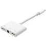 MH035-A audio a nabíjecí redukce - 3,5 mm jack / 2x Lightning na Lightning - bílá