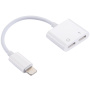 Audio a nabíjecí redukce - 2x Lightning na Lightning - bílá