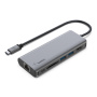 BELKIN 6v1 hub - slot na SD kartu / RJ45 / HDMI / USB-C / 2x USB-A na USB-C - stříbrný