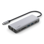 BELKIN 6v1 hub - slot na SD kartu / RJ45 / HDMI / USB-C / 2x USB-A na USB-C - stříbrný