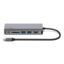 BELKIN 6v1 hub - slot na SD kartu / RJ45 / HDMI / USB-C / 2x USB-A na USB-C - stříbrný