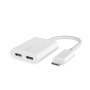 BELKIN RockStar audio a nabíjecí redukce - 2x USB-C na USB-C - bílá