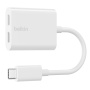 BELKIN RockStar audio a nabíjecí redukce - 2x USB-C na USB-C - bílá