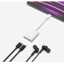 BELKIN RockStar audio a nabíjecí redukce - 2x USB-C na USB-C - bílá