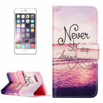 Pouzdro se vzorem s integrovaným stojánkem a prostorem na doklady pro Apple iPhone SE (2020/2022) / 8 / 7 - Never stop dreaming