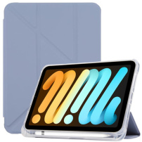 Pouzdro s origami stojánkem a prostorem na Apple Pencil pro iPad mini 6 / mini 7 - modrošedé
