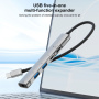 OTG-019X 5v1 hub - 3,5 mm jack / 2x USB-C / 2x USB-A na USB-C - stříbrný