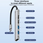 OTG-019X 5v1 hub - 3,5 mm jack / 2x USB-C / 2x USB-A na USB-C - stříbrný