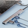 OTG-019X 5v1 hub - 3,5 mm jack / 2x USB-C / 2x USB-A na USB-C - stříbrný