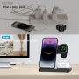 Z5G 3v1 skládací bezdrátový stojánek pro iPhone / Apple Watch / AirPods - 15W - bílý