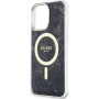 Guess IML Marble mramorový kryt s MagSafe pro iPhone 13 Pro Max - černý