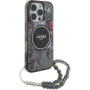 Guess IML Flowers Pearl Strap kryt s poutkem a MagSafe pro iPhone 16 Pro Max - šedý