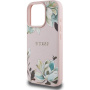 Guess Grained Magnolia kryt se vzorem květin a MagSafe pro iPhone 16 Pro - růžový