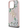 Guess Grained Roses 4G Metal Logo kryt pro iPhone 16 Pro - růžový
