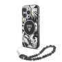 Guess IML Palm Trees Triangle Logo Pearl Strap kryt s poutkem a MagSafe pro iPhone 16 Pro - černý